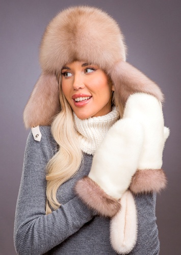 Варежки норка жемчуг соболь тортор