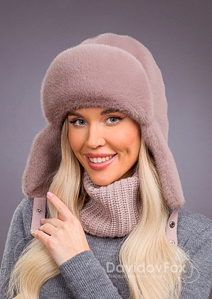 Ушанка цельная экомех капучино